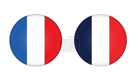 Ilustración de Bandera de Francia en un círculo Votar insignia electoral o botón - Imagen libre de derechos