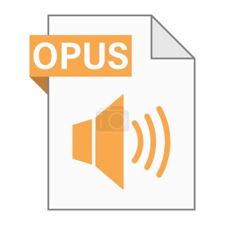 Ilustración de Diseño plano moderno del icono de archivo OPUS para web - Imagen libre de derechos