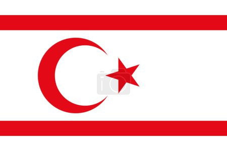 Ilustración de Bandera de la República Turca del Norte de Chipre ilustración sencilla para el día de la independencia o las elecciones - Imagen libre de derechos