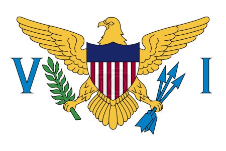 Bandera de las Islas Vírgenes de los Estados Unidos ilustración simple para el día de la independencia o elección
