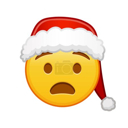 Navidad Cara angustiada Gran tamaño de la sonrisa amarilla emoji