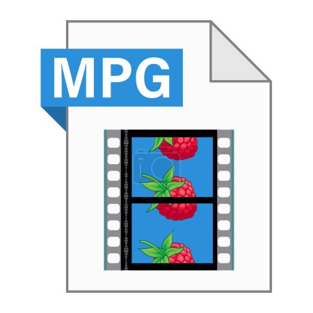 Téléchargez les illustrations : Design plat moderne de l'icône de fichier MPG pour le web - en licence libre de droit