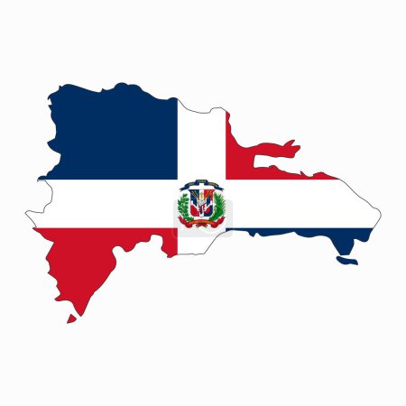 Ilustración de Bandera de República Dominicana ilustración simple para el día de la independencia o la elección - Imagen libre de derechos
