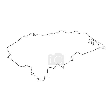 Ilustración de Mapa de Honduras altamente detallado con bordes aislados en el fondo - Imagen libre de derechos