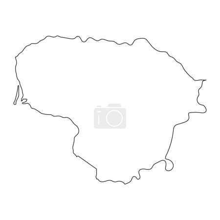 Téléchargez les illustrations : Carte très détaillée de la République de Lituanie avec des frontières isolées en arrière-plan - en licence libre de droit
