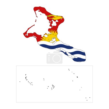Illustration for Kiribati flag simple illustration for independence day or election - Royalty Free Image