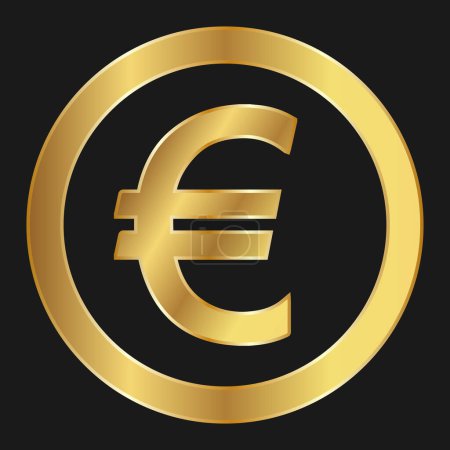 Illustration for Gold icon of euro Concept of web internet currency - Royalty Free Image
