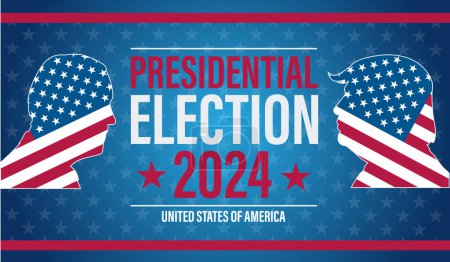 Ilustración de Elecciones presidenciales en Estados Unidos Votar bandera o botón Cartel electoral - Imagen libre de derechos