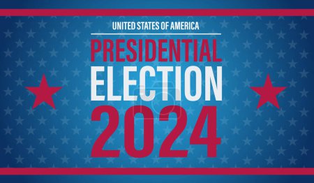 Téléchargez les illustrations : Élection présidentielle aux États-Unis Bannière ou bouton de vote Affiche électorale - en licence libre de droit