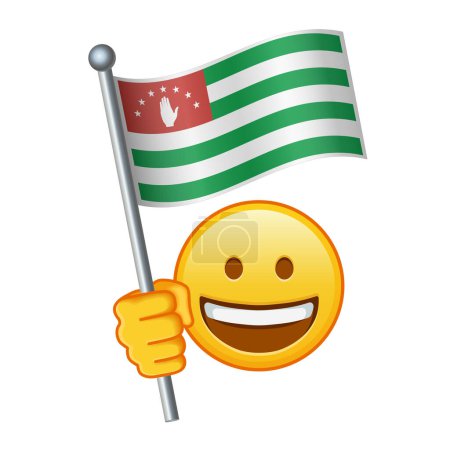 Emoji con bandera de Abjasia Gran tamaño de la sonrisa emoji amarilla