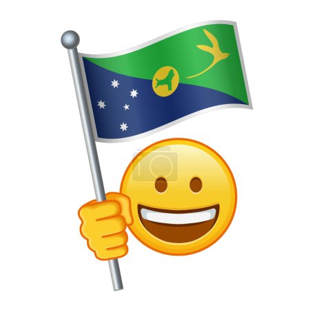 Emoji avec drapeau de l'île Christmas Grande taille de sourire emoji jaune