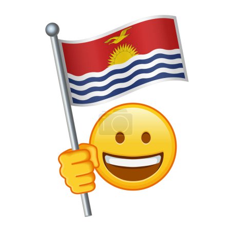 Emoji with Kiribati flag Large size of yellow emoji smile