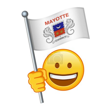 Emoji con Bandera Mayotte Gran tamaño de la sonrisa emoji amarilla