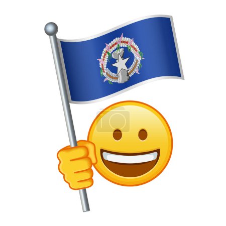 Emoji mit Flagge der Nördlichen Marianen Großes gelbes Emoji-Lächeln