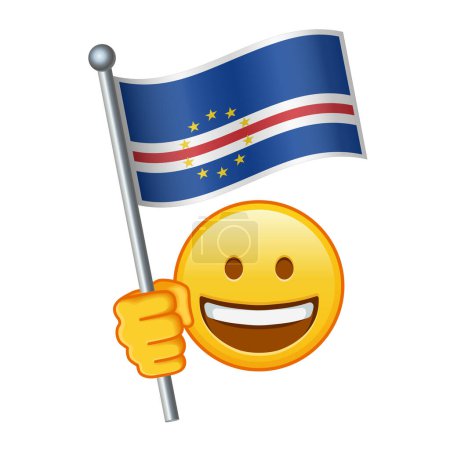 Ilustración de Emoji con bandera de Cabo Verde Gran tamaño de emoji amarillo sonrisa - Imagen libre de derechos