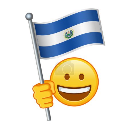 Emoji mit El Salvador-Fahne Große Größe des gelben Emoji-Lächelns