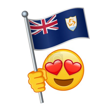 Emoji mit Anguilla-Flagge Großes gelbes Emoji-Lächeln