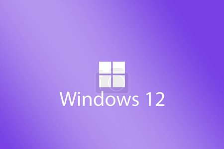 Téléchargez les photos : Windows 12 logo.A Nouvelle mise à jour microsoft système d'exploitation de l'ordinateur.Pastel surface gradient abstrait, fond. Telsiai, Lituanie.05-15-2023. - en image libre de droit