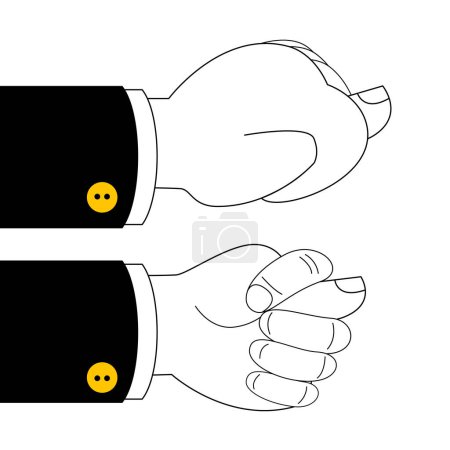 Téléchargez les illustrations : Geste de la main pas donner, le mien ou la figue pour vous. Icônes vectorielles - en licence libre de droit
