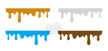Ilustración de Goteo de miel, leche, agua y chocolate, elemento de diseño - Imagen libre de derechos