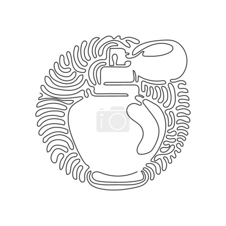 Illustration for Continuous one line drawing perfume flacons and bottles. Cosmetics icons. Perfume flat design cosmetic and spa illustration. Swirl curl circle background style. Single line draw design vector graphic - Royalty Free Image