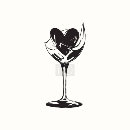 Ilustración de Saint Valentine's day hand drawn trendy vector illustration. Love card design. Cute doodle romantic. Romantic poster, greeting banner, trendy t-shirt print - Imagen libre de derechos