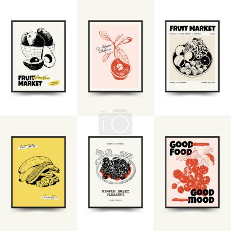 Abstrakte Früchte Plakatvorlage, moderner trendiger Minimal-Stil