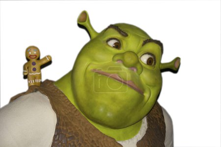 Téléchargez les photos : Angleterre, Londres. Vers 20 h 01. 2024. Image de Shrek et l'homme de pain d'épice de Madame Tussauds à Londres. - en image libre de droit