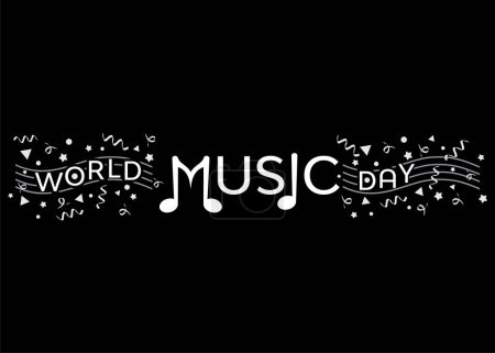 Téléchargez les illustrations : La Journée mondiale de la musique est une célébration mondiale annuelle de la musique qui a lieu le 21 juin. C'est une journée dédiée à la mise en valeur de la puissance et de la beauté de la musique, la promotion de la diversité culturelle. - en licence libre de droit