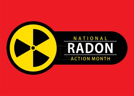 Illustration for January is Radon Awareness Month banner, placard, card, and poster design vector illustration. - Royalty Free Image