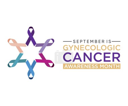 Illustration for Gynecologic Cancer Awareness Month is dedicated to raising awareness about the various types of gynecologic cancers, which include ovarian, cervical, uterine, vaginal, and vulvar cancers. - Royalty Free Image