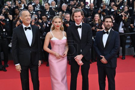 Photo for CANNES, FRANCE. May 23, 2023: Tom Hanks, Scarlett Johansson, Wes Anderson & Jason Schwartzman at the premiere for Asteroid City at the 76th Festival de Cannes - Royalty Free Image