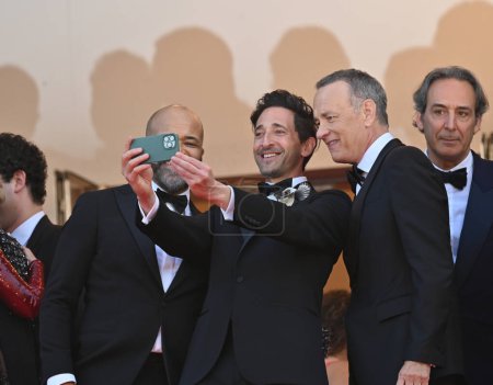 Photo for CANNES, FRANCE. May 23, 2023: Adrien Brody & Tom Hanks at the premiere for Asteroid City at the 76th Festival de Cannes - Royalty Free Image
