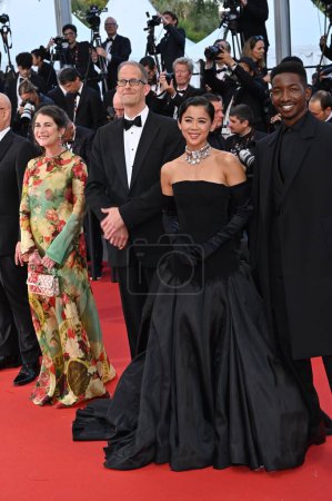 Photo for CANNES, FRANCE. May 27, 2023: Denise Ream, Leah Lewis, Pete Docter and Mamoudou Athie at the Closing Gala of the 76th Festival de Cannes - Royalty Free Image