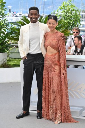 Photo for CANNES, FRANCE. May 27, 2023: Mamoudou Athie and Leah Lewis at the photocall for Elemental at the 76th Festival de Cannes - Royalty Free Image
