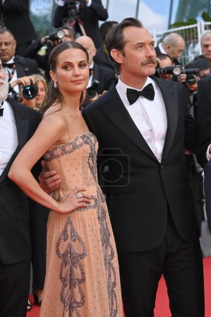 Photo for CANNES, FRANCE. May 21, 2023: Alicia Vikander and Jude Law at the premiere for Firebrand at the 76th Festival de Cannes - Royalty Free Image