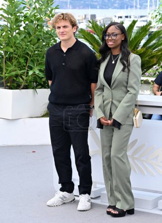 Photo for CANNES, FRANCE. May 18, 2023: Harold Orsini and Esther Gohourou at the photocall for Homecoming at the 76th Festival de Cannes - Royalty Free Image