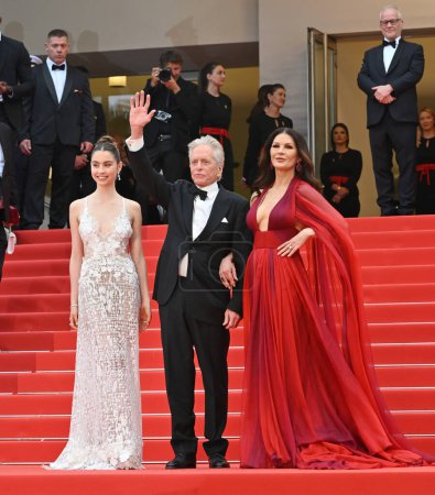 Photo for CANNES, FRANCE. May 16, 2023: Carys Zeta-Douglas, Michael Douglas and Catherine Zeta-Jones at the premiere for Jeanne du Barry at the 76th Festival de Cannes - Royalty Free Image