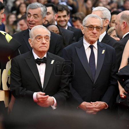 Téléchargez les photos : CANNES, FRANCE. 20 mai 2023 : Martin Scorsese et Robert De Niro aux Tueurs de la Lune de Fleur première au 76ème Festival de Cannes - en image libre de droit