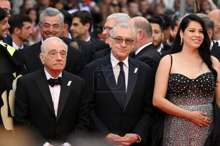 Photo for CANNES, FRANCE. May 20, 2023: Martin Scorsese, Robert De Niro and Cara Jade Myers at the Killers of the Flower Moon premiere at the 76th Festival de Cannes - Royalty Free Image