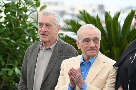 Téléchargez les photos : CANNES, FRANCE. 21 mai 2023 : Robert De Niro et Martin Scorsese au photocall pour Killers Of The Flower Moon au 76e Festival de Cannes - en image libre de droit