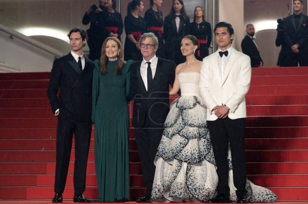 Photo for CANNES, FRANCE. May 20, 2023: Cory Michael Smith, Julianne Moore, Todd Haynes, Natalie Portman and Charles Melton at the May December premiere at the 76th Festival de Cannes - Royalty Free Image