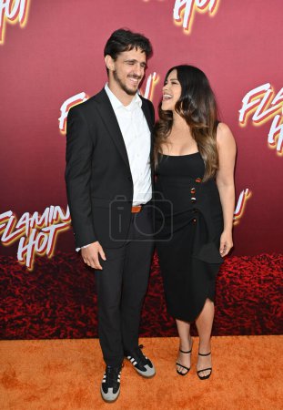 Photo for LOS ANGELES, CA. June 09, 2023:  Gina Rodriguez and Joe Locicero at the premiere for "Flamin' Hot" at Hollywood Post 43 - Royalty Free Image