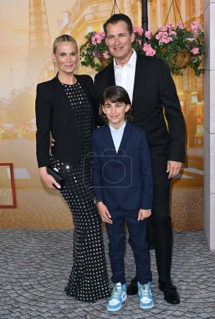 Photo for LOS ANGELES, CA. March 28, 2023:  Molly Sims, Scott Stuber and Brooks Stuber at the premiere for Murder Mystery 2 at the Regency Village Theatre - Royalty Free Image
