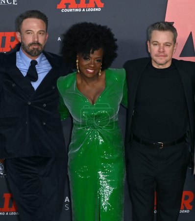Photo for LOS ANGELES, CA. March 27, 2023:  Ben Affleck, Viola Davis and Matt Damon at the world premiere for Air at the Regency Village Theatre - Royalty Free Image