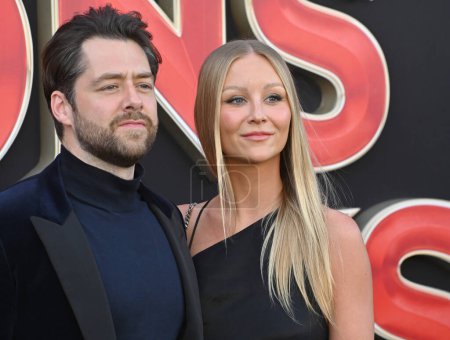 Photo for LOS ANGELES, CA. March 26, 2023:  Richard Rankin and Sammie Russell at the premiere for Dungeons and Dragons: Honor Among Thieves at the Regency Village Theatre - Royalty Free Image