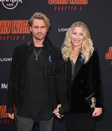 Photo for LOS ANGELES, CA. March 20, 2023:  Chad Michael Murray and Sarah Roemer at the premiere for John Wick: Chapter 4 at the TCL Chinese Theatre, Hollywood - Royalty Free Image