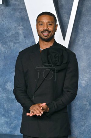 Photo for BEVERLY HILLS, CA. March 12, 2023:  Michael B. Jordan at the 2023 Vanity Fair Oscar Party at the Wallis Annenberg Center - Royalty Free Image