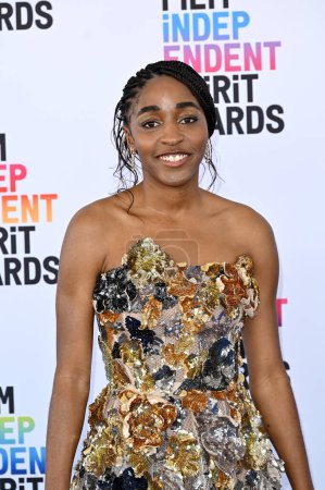 Photo for SANTA MONICA, CA. March 04, 2023:  Ayo Edebiri at the Film Independent Spirit Awards 2023 in Santa Monica - Royalty Free Image