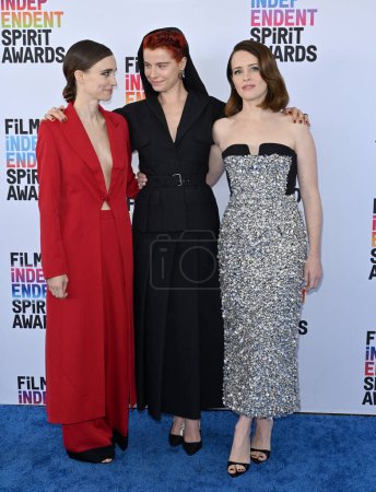 Photo for SANTA MONICA, CA. March 04, 2023:  Rooney Mara, Jessie Buckley and Claire Foy at the Film Independent Spirit Awards 2023 in Santa Monica - Royalty Free Image